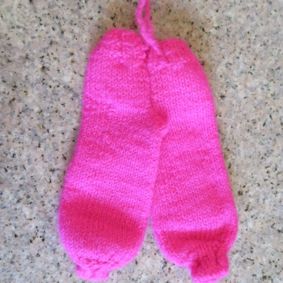 Hand Knit Vintage Pink Pants for Barbie Shape 12" Doll (K731) - Picture 1 of 3